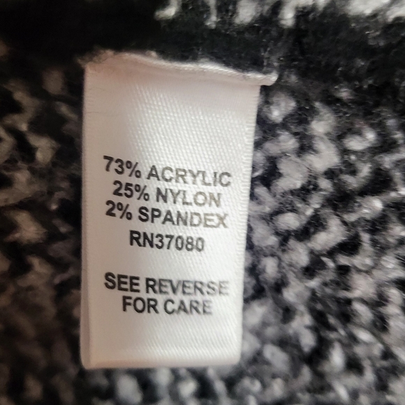 🌿Est 1946 Women's Medium Black White Buffalo Plaid Sleeveless Hooded Cardigan - Picture 4 of 13